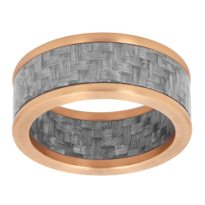 Furrer-Jacot Aluminum & Rose Gold Wedding Band, Size 10
