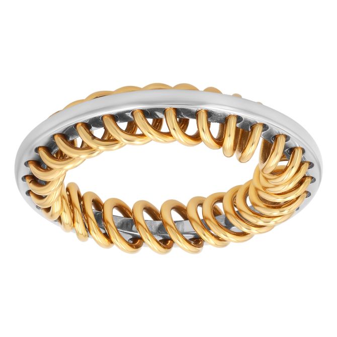 Furrer-Jacot White & Yellow Gold Loop Wedding Band, Size 10