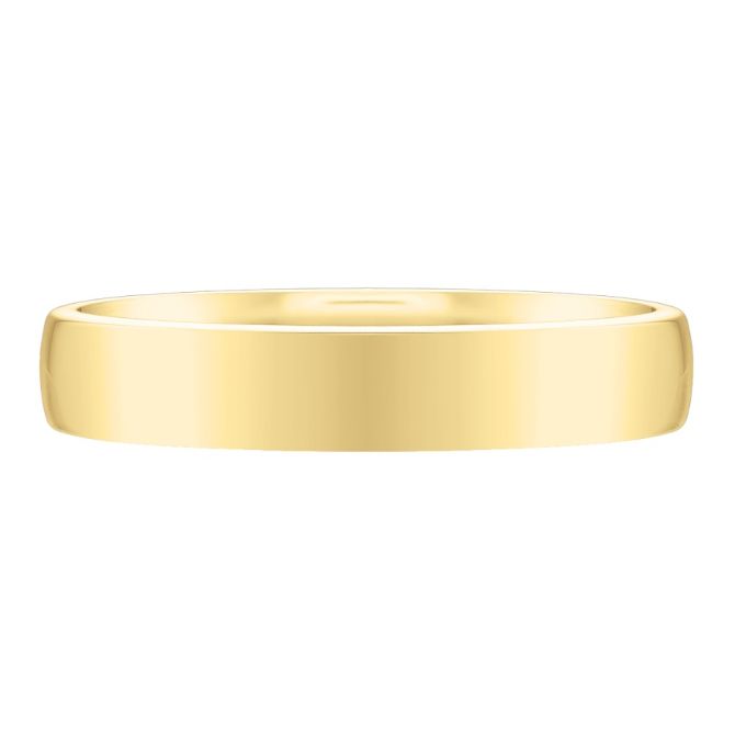 Yellow Gold Low Dome 4 mm Wedding Band