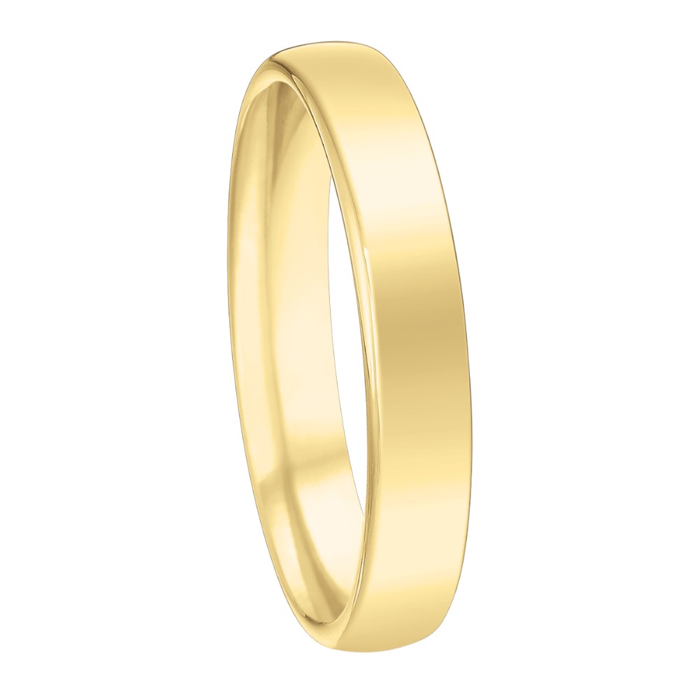 Yellow Gold Low Dome 4 mm Wedding Band