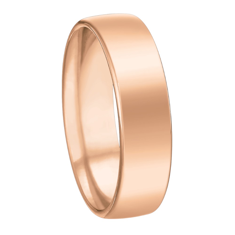 Rose Gold Low Dome 6 mm Wedding Band