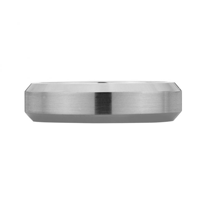 A. Jaffe Matte White Gold Concave Squared Edge Wedding Band
