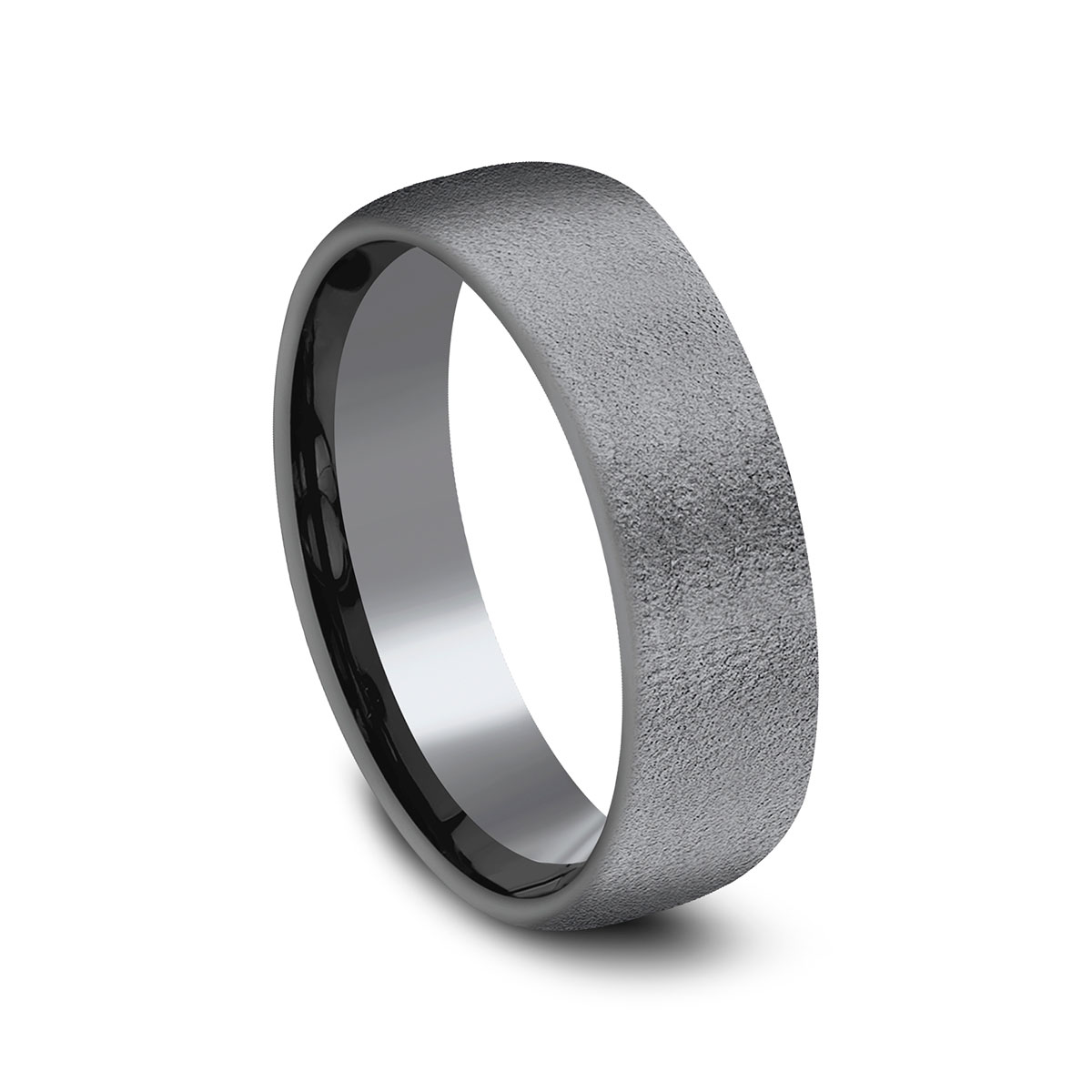 Benchmark Dark Tantalum Wirebrush Finish 6.5 mm Wedding Band, Size 10
