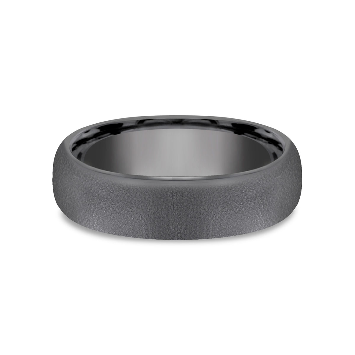 Benchmark Dark Tantalum Wirebrush Finish 6.5 mm Wedding Band, Size 10