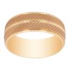 ArtCarved Yellow Gold Grooved Chevron Pattern Wedding Band, Size 10