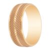 ArtCarved Yellow Gold Grooved Chevron Pattern Wedding Band, Size 10