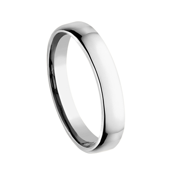 Benchmark Rings White Gold Euro Comfort Fit Men's Wedding Band, 3.5 mm, Size 9
