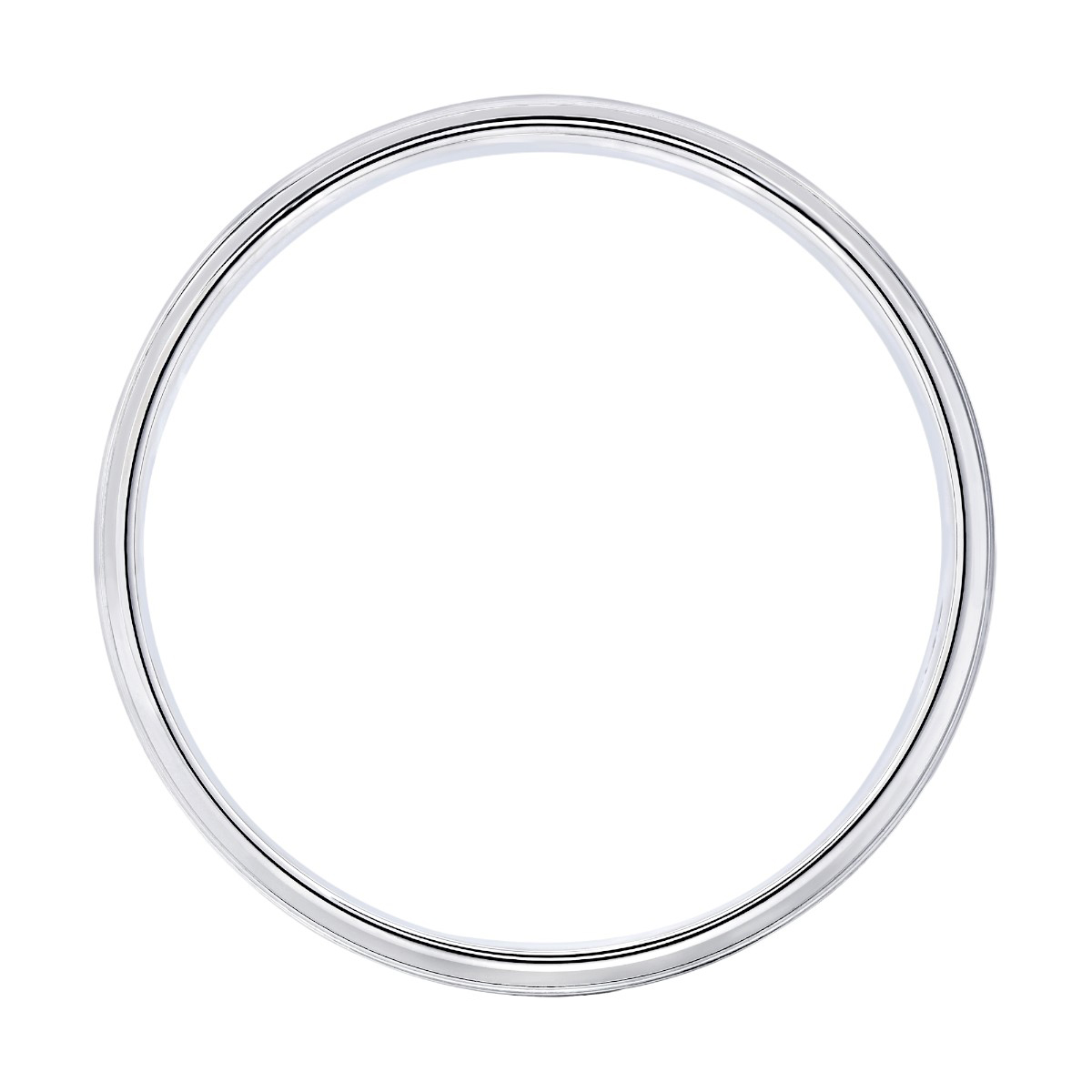A. Jaffe Domed Brushed Matte 14K White Gold Wedding Band With Polished Edges, Size 10.5