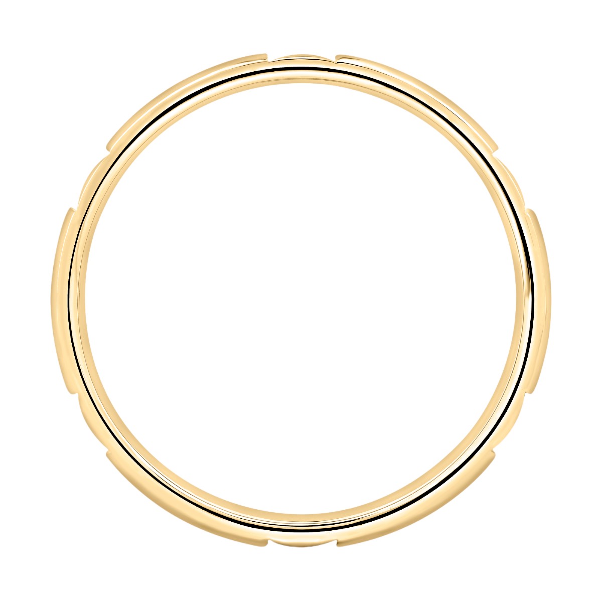 A. Jaffe Classic Polished Finish Notched 14K Yellow Men's Wedding Band, Size 10.5