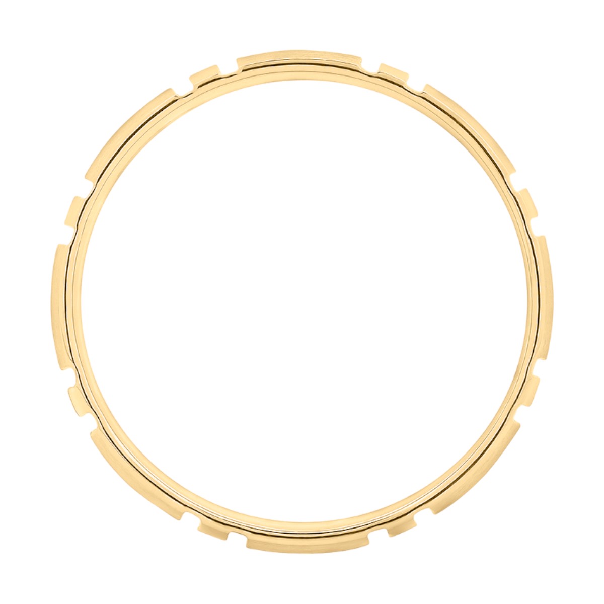 A. Jaffe Polished Vertical Lines and Matte Finish 14K Yellow Gold Wedding Band, Size 10.5