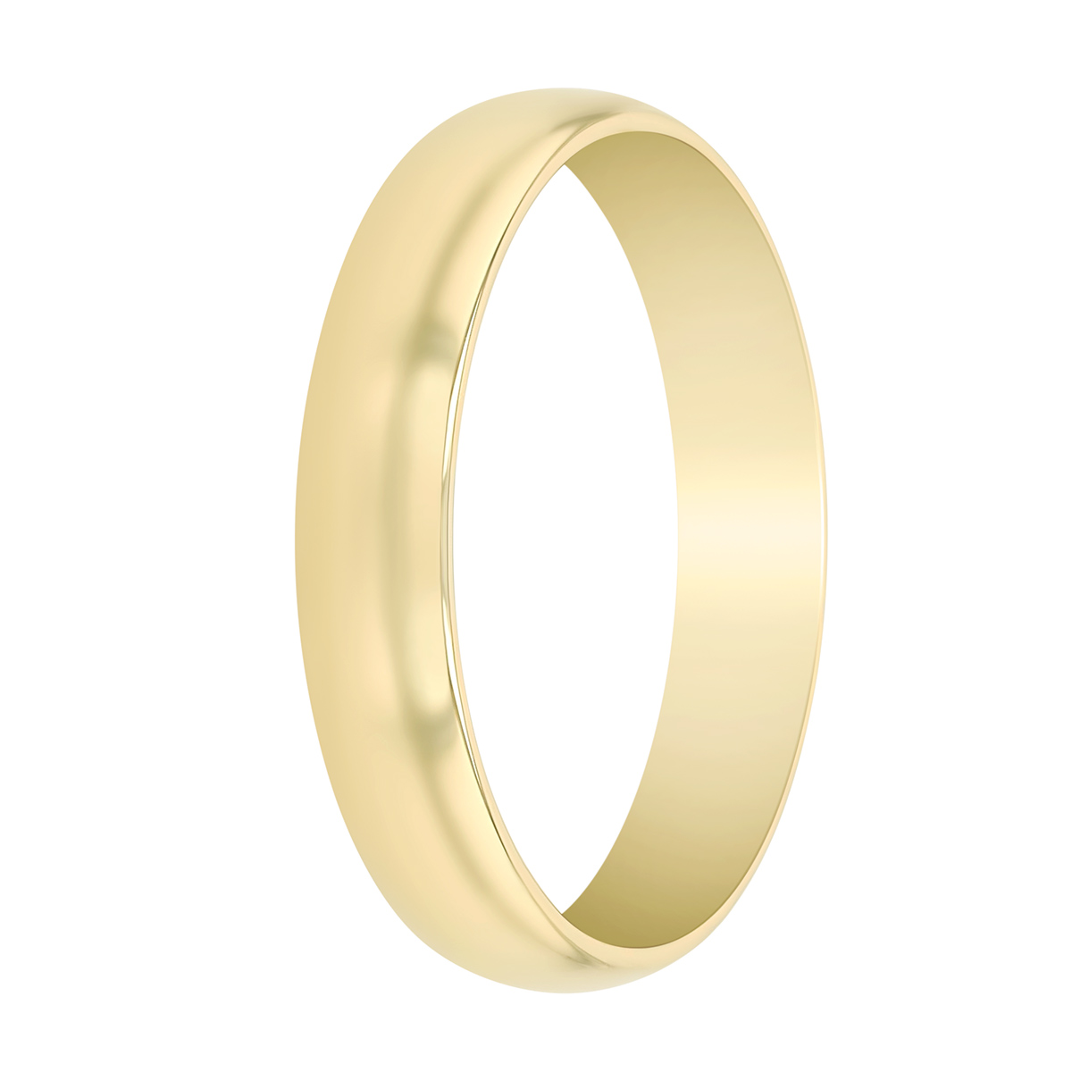 Yellow Gold Low Dome Wedding Band, 5 mm