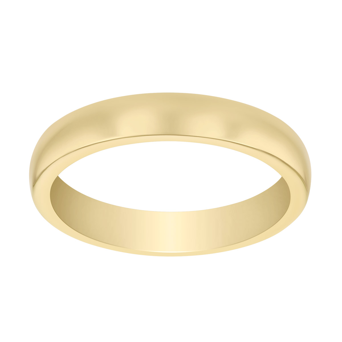 Yellow Gold Low Dome Wedding Band, 4 mm