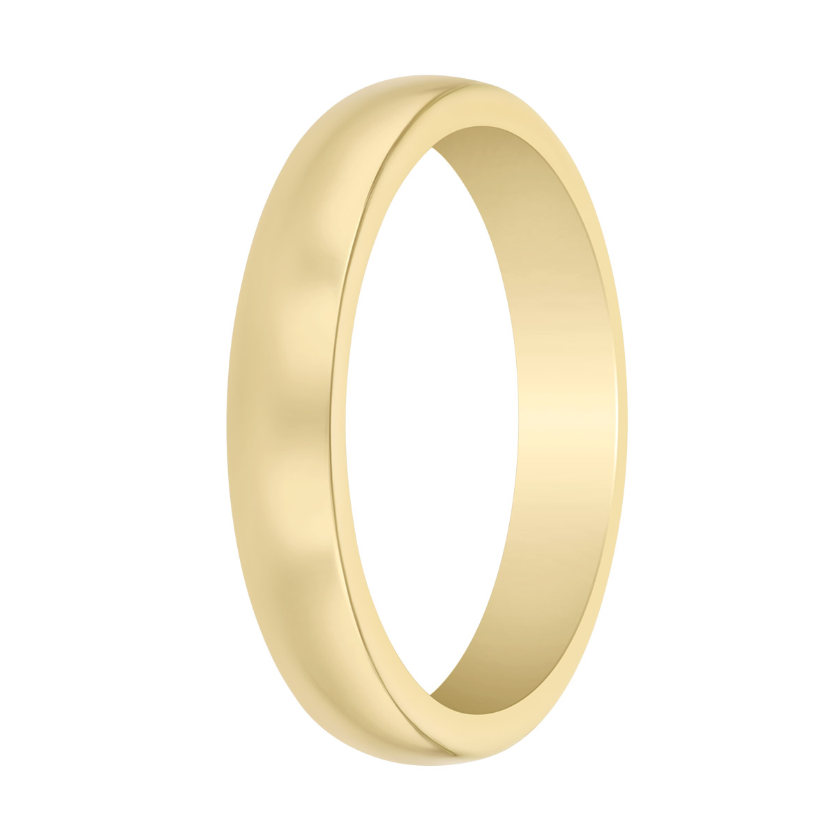 Yellow Gold Low Dome Wedding Band, 4 mm
