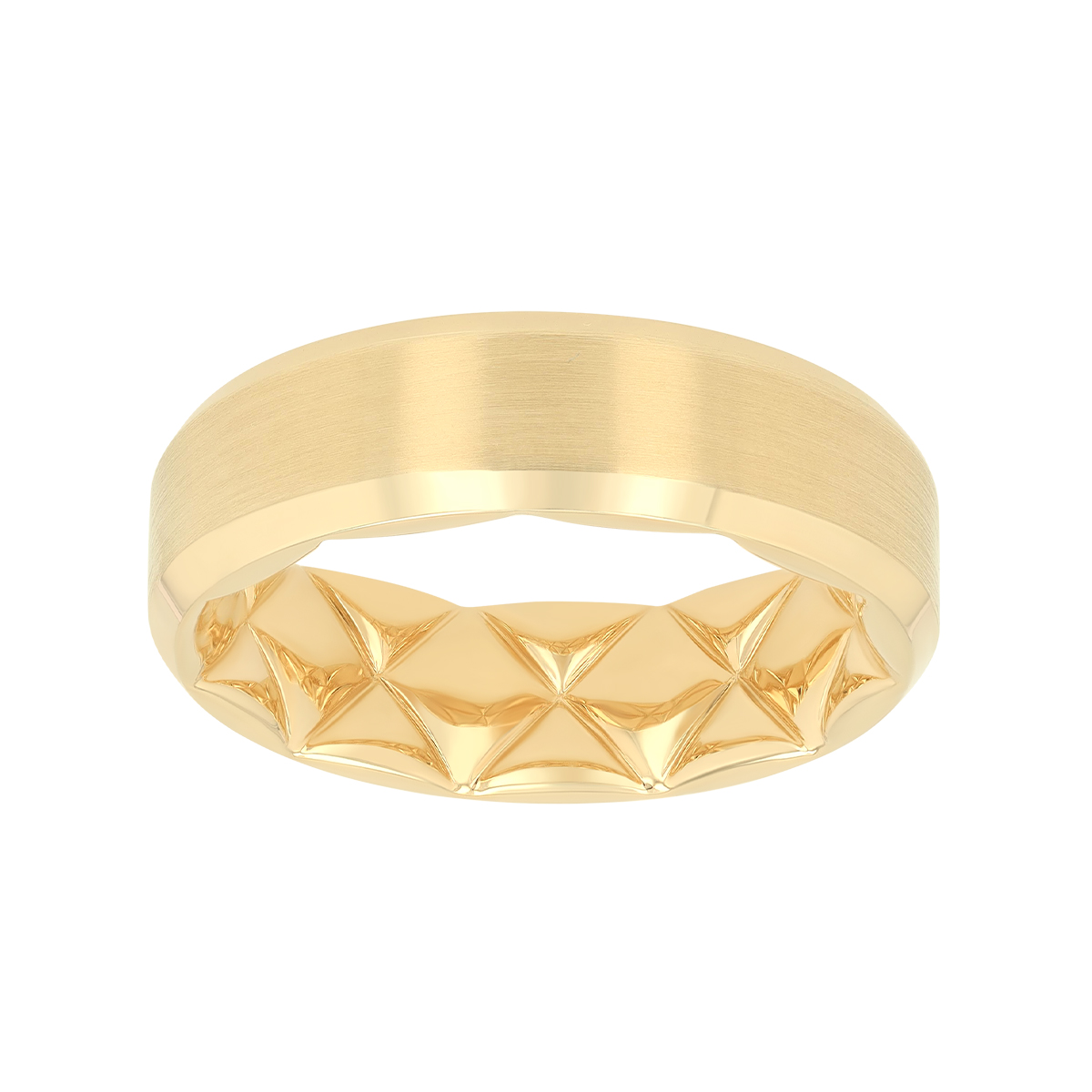 A. Jaffe Brushed Yellow Gold Wedding Band, Size 10.5