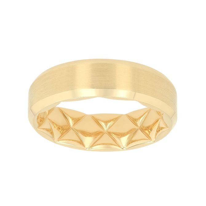 A. Jaffe Brushed Yellow Gold Wedding Band, Size 10.5
