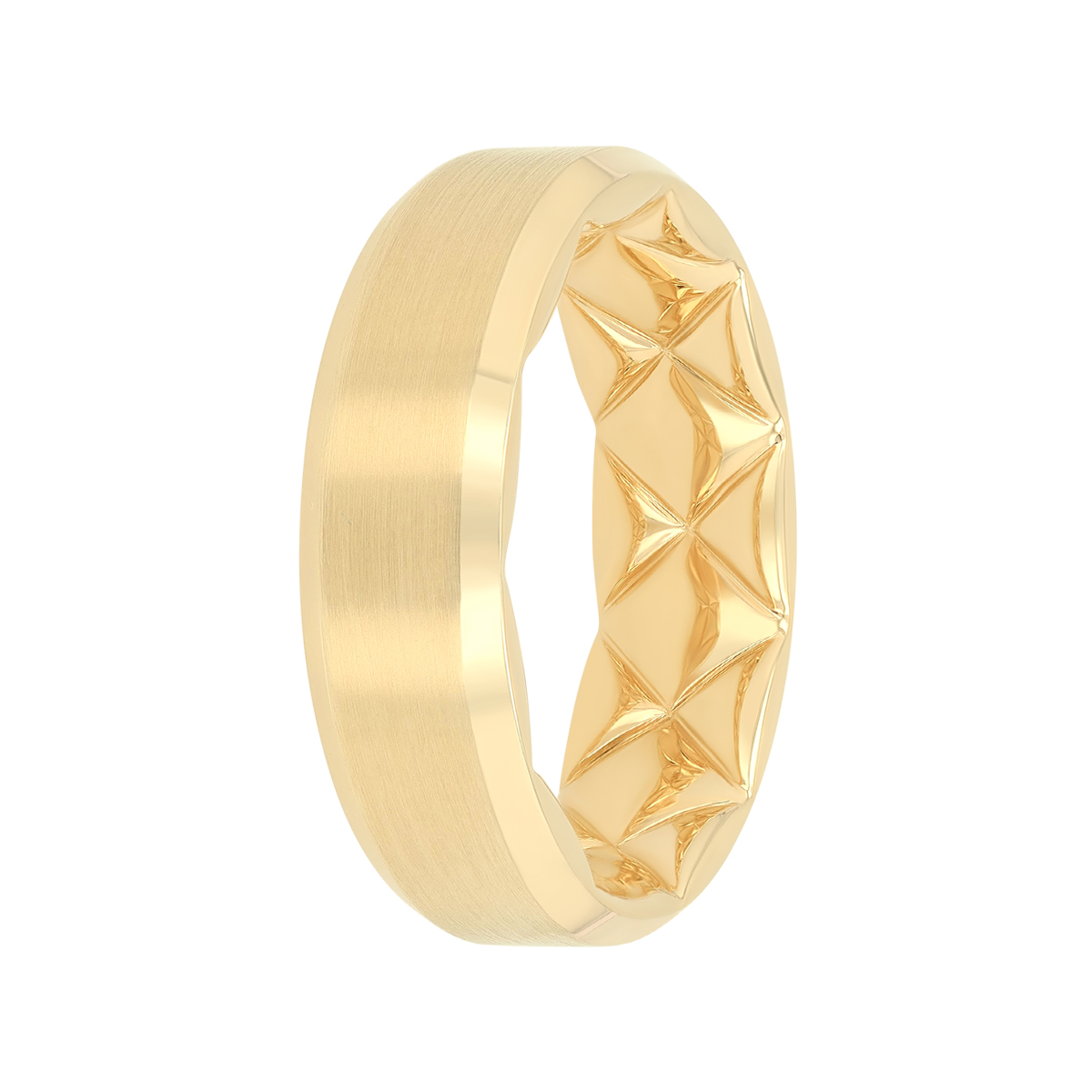 A. Jaffe Brushed Yellow Gold Wedding Band, Size 10.5