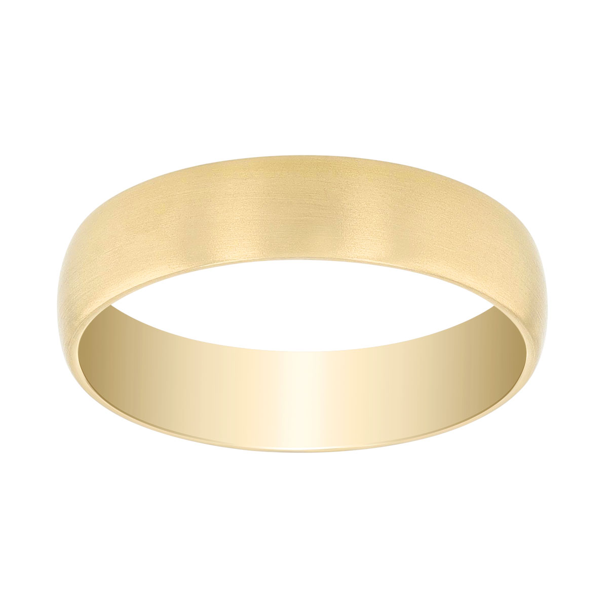 Yellow Gold Brushed Finish Wedding Band, Size 10