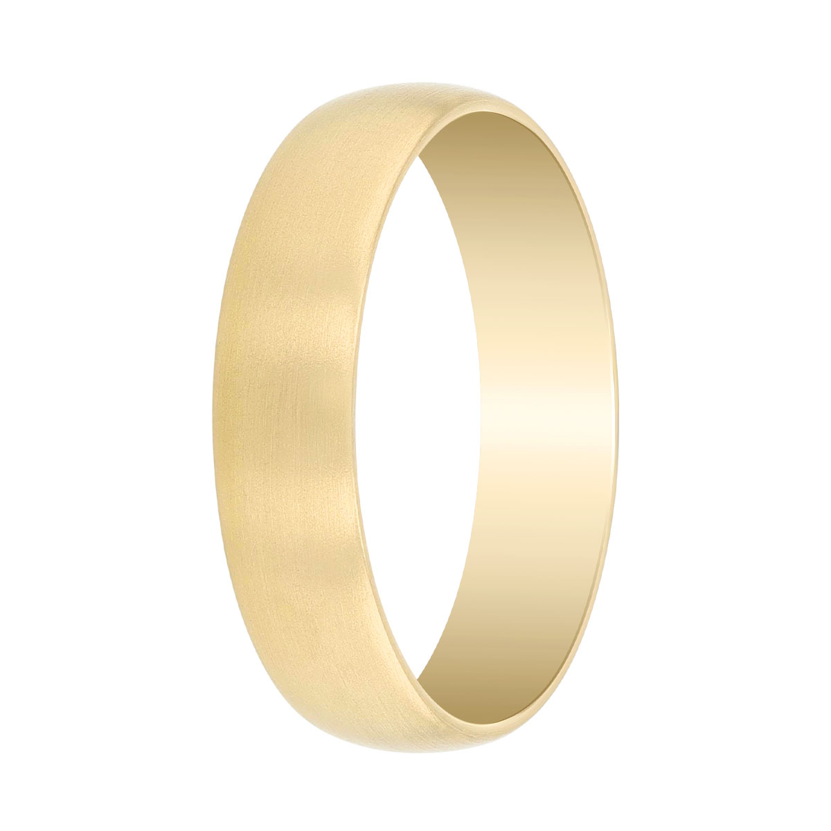 Yellow Gold Brushed Finish Wedding Band, Size 10