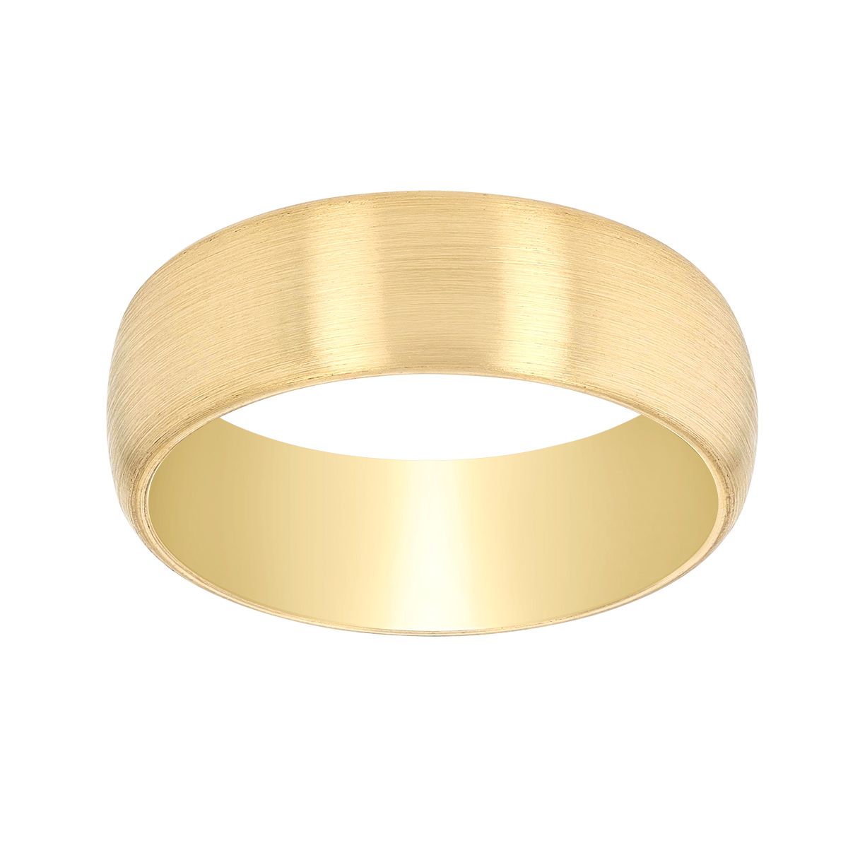 Precision Set Brushed Yellow Gold Wedding Band, 7 mm
