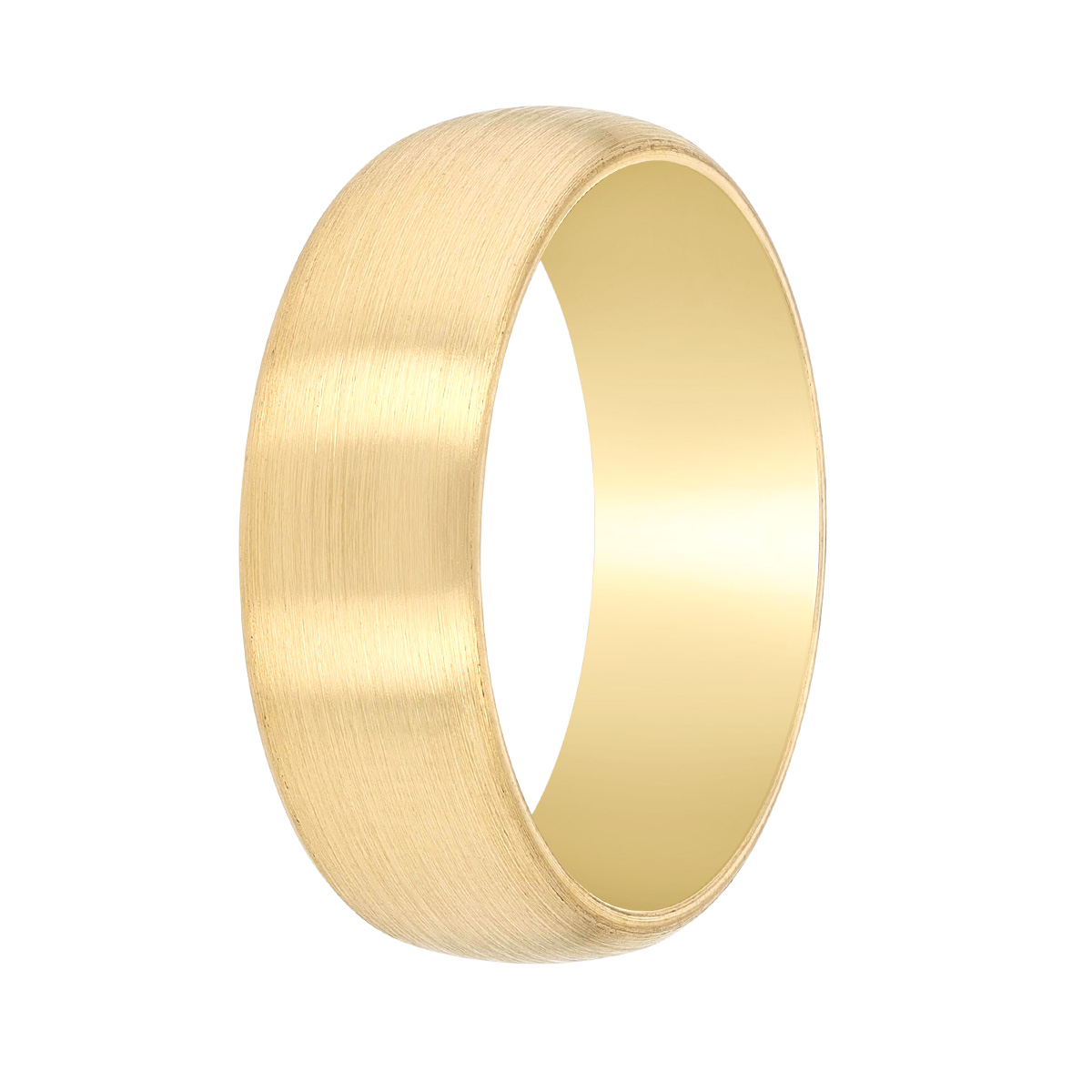 Precision Set Brushed Yellow Gold Wedding Band, 7 mm