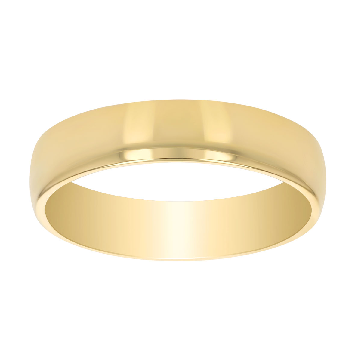 Yellow Gold High Polish Wedding Band, 5 mm, Size 10