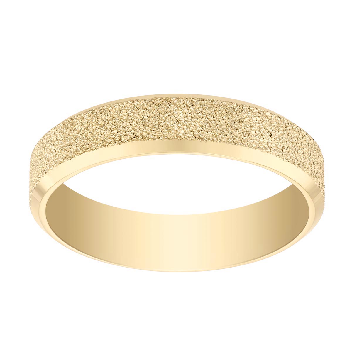 Yellow Gold Textured Wedding Band, 5 mm