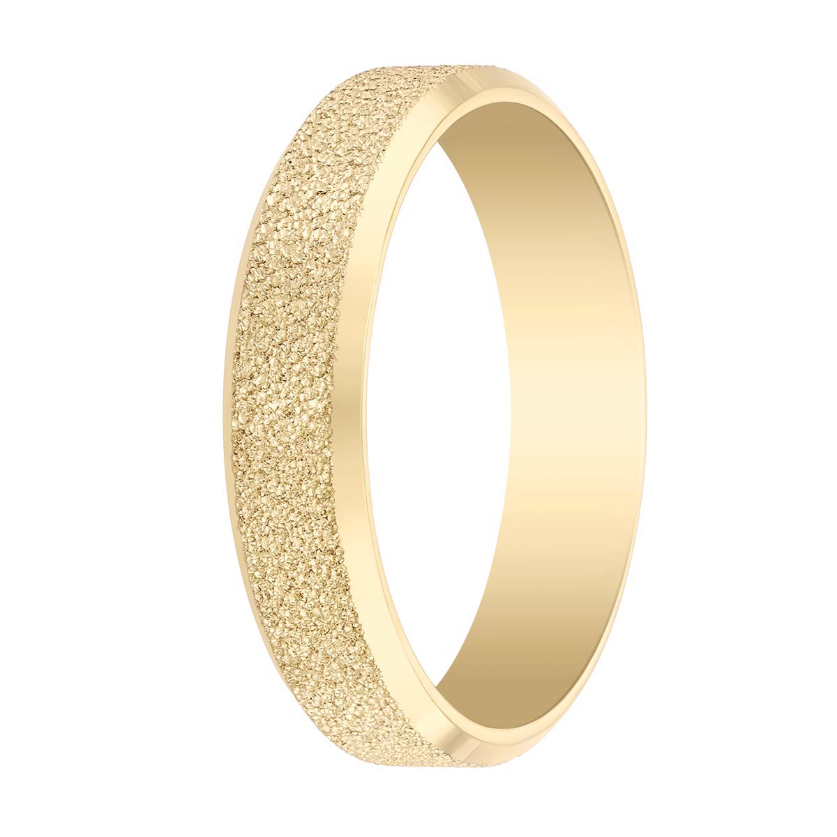 Yellow Gold Textured Wedding Band, 5 mm