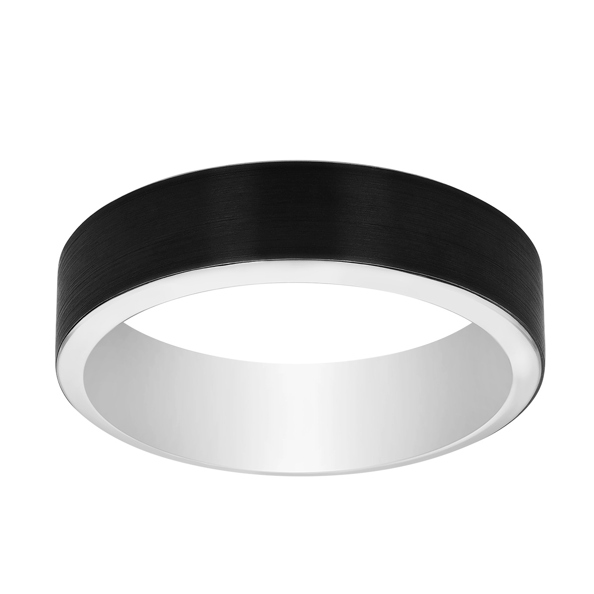 A. Jaffe Black Zirconium & White Gold Wedding Band, Size 10
