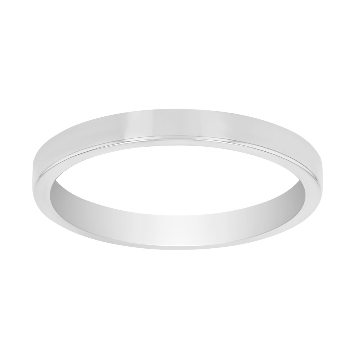 White Gold Square Edge Wedding Band
