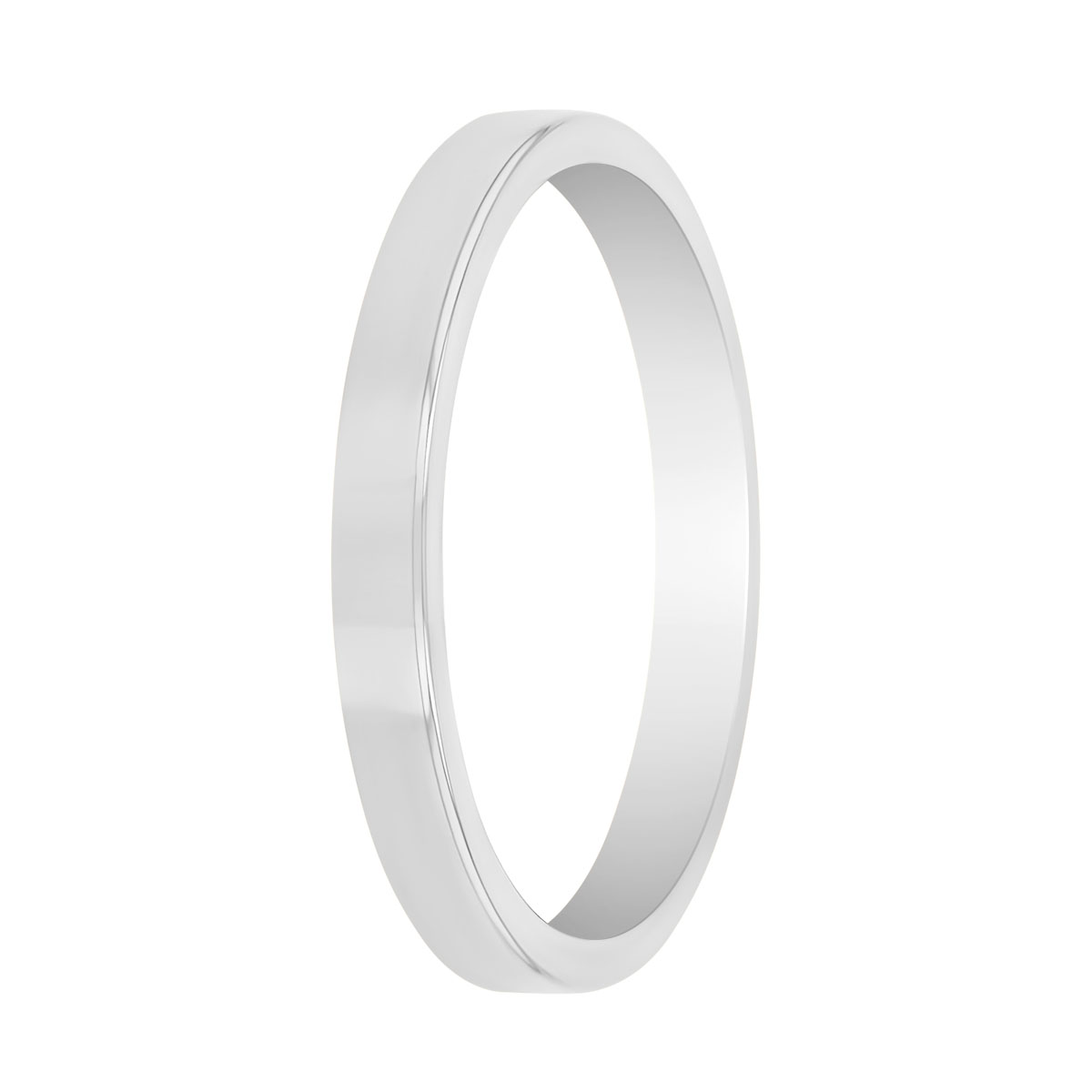 White Gold Square Edge Wedding Band