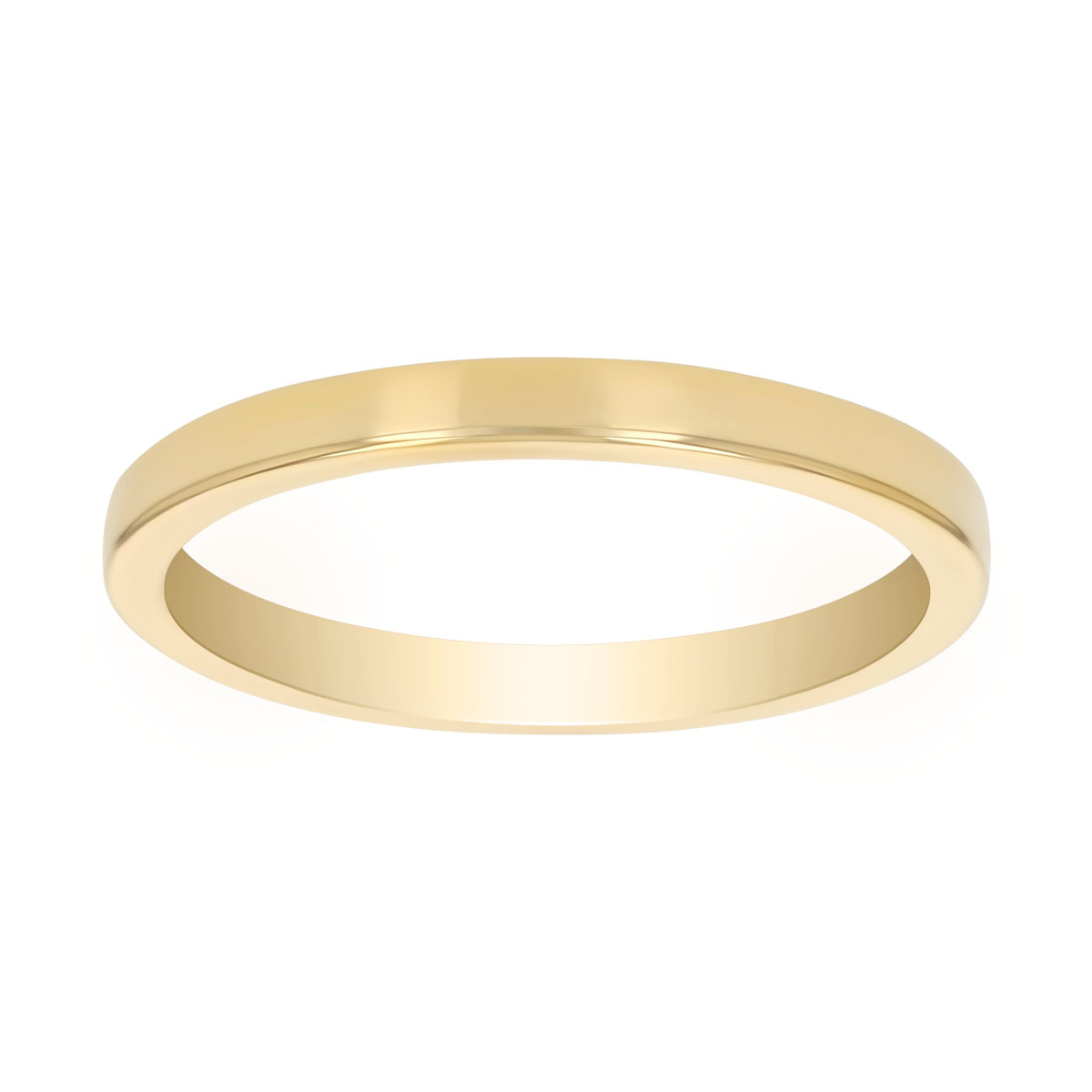 Yellow Gold High Polish Square Edge Wedding Band