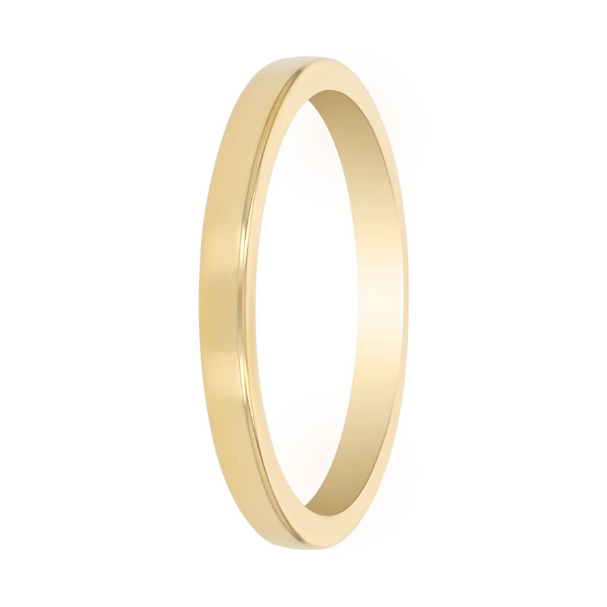 Yellow Gold High Polish Square Edge Wedding Band