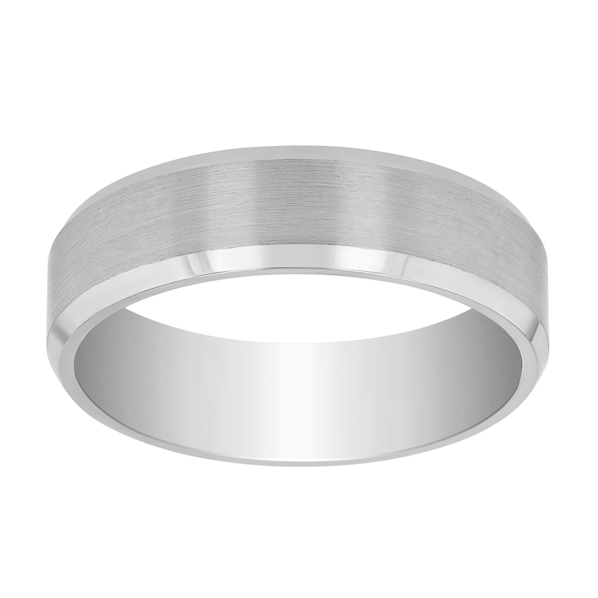 Platinum Brushed Finish Wedding Band, Size 10
