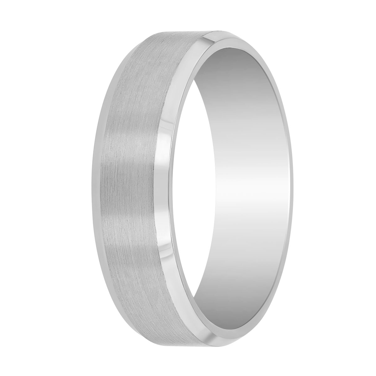 Platinum Brushed Finish Wedding Band, Size 10