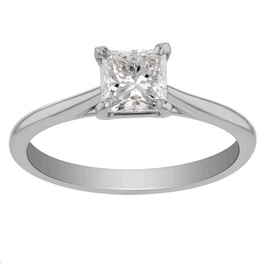 1CT PRINCESS CUT SOLITAIRE RING MOUNTING 14K WHITE GOLD FOR 5.5MM SQUIRE DIAMOND 