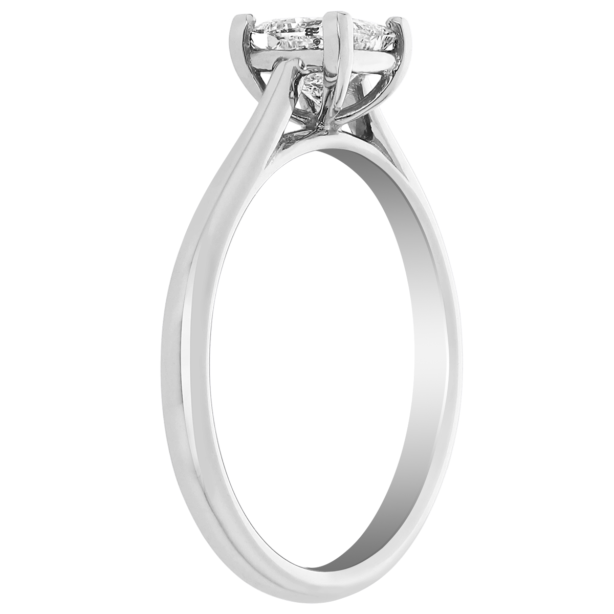 Princess Diamond Solitaire Engagement Ring in White Gold, .62 ct