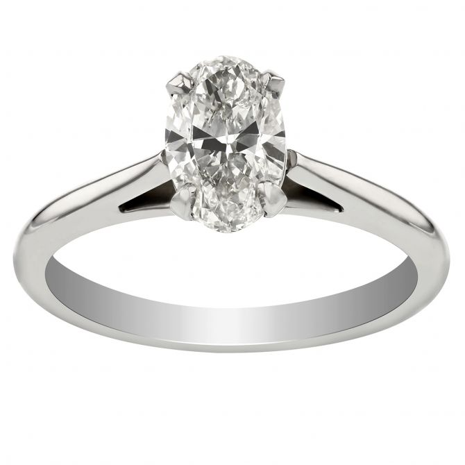 Borsheims Signature Oval Diamond Solitaire Ring, .90 ct