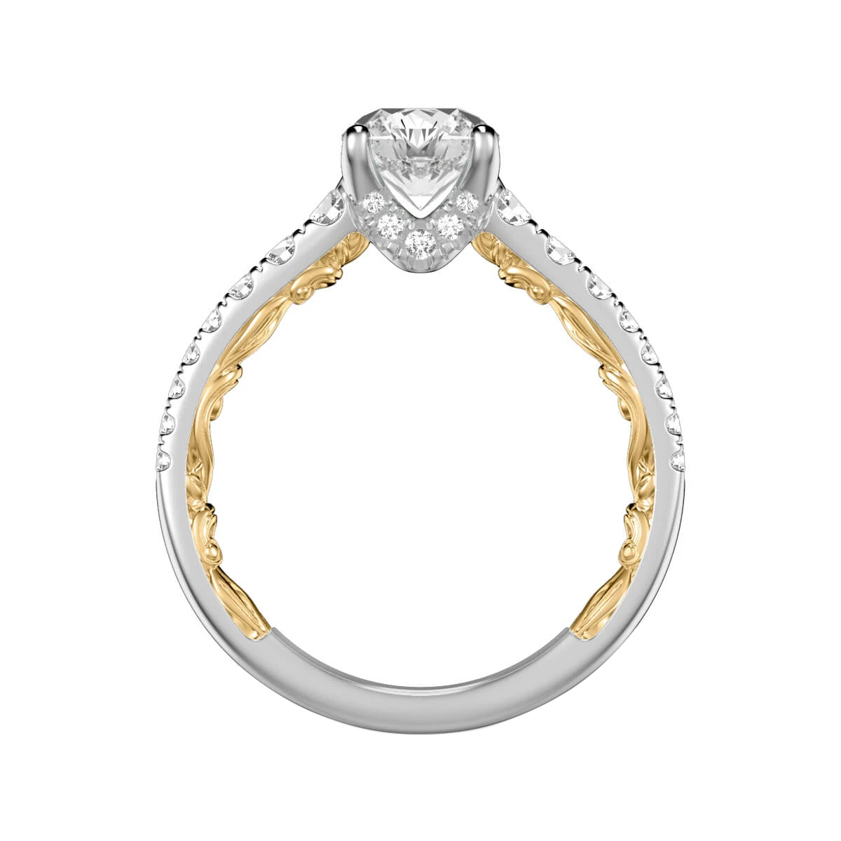 ArtCarved Lyric Harley Diamond Ring Setting in Two Tone