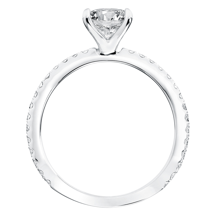 Love Earth Engagement Ring Setting with Lab Grown Diamond 3/4 Shank in White Gold, .30 cttw