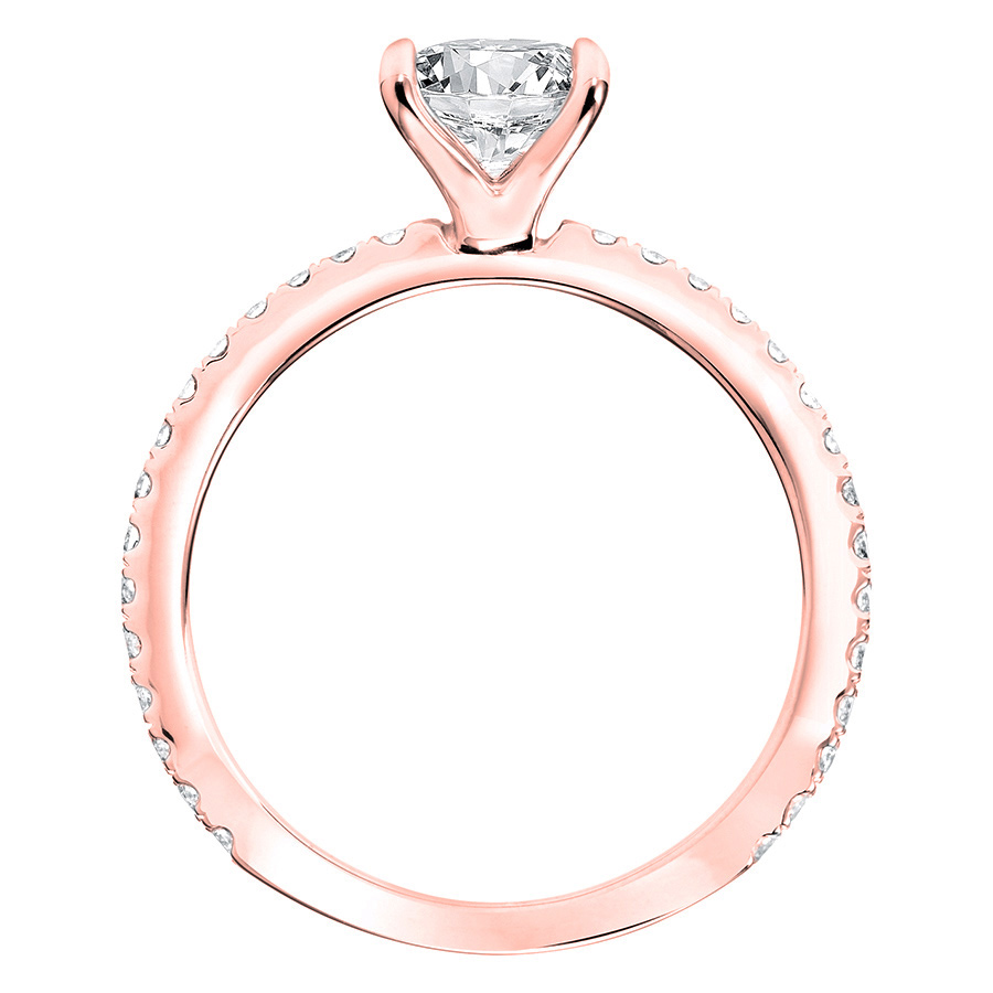 Love Earth Engagement Ring Setting with Lab Grown Diamond 3/4 Shank in Rose Gold, .30 cttw