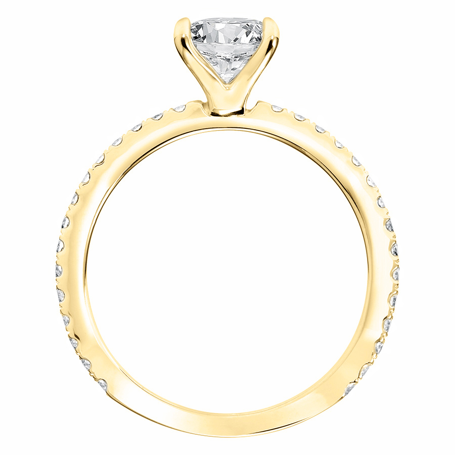 Love Earth Engagement Ring Setting with Lab Grown Diamond 3/4 Shank in Yellow Gold, .30 cttw