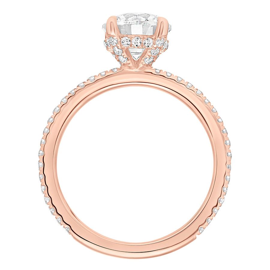 Love Earth Engagement Ring Setting with Lab Grown Diamond Basket & Shank in Rose Gold, .38 cttw