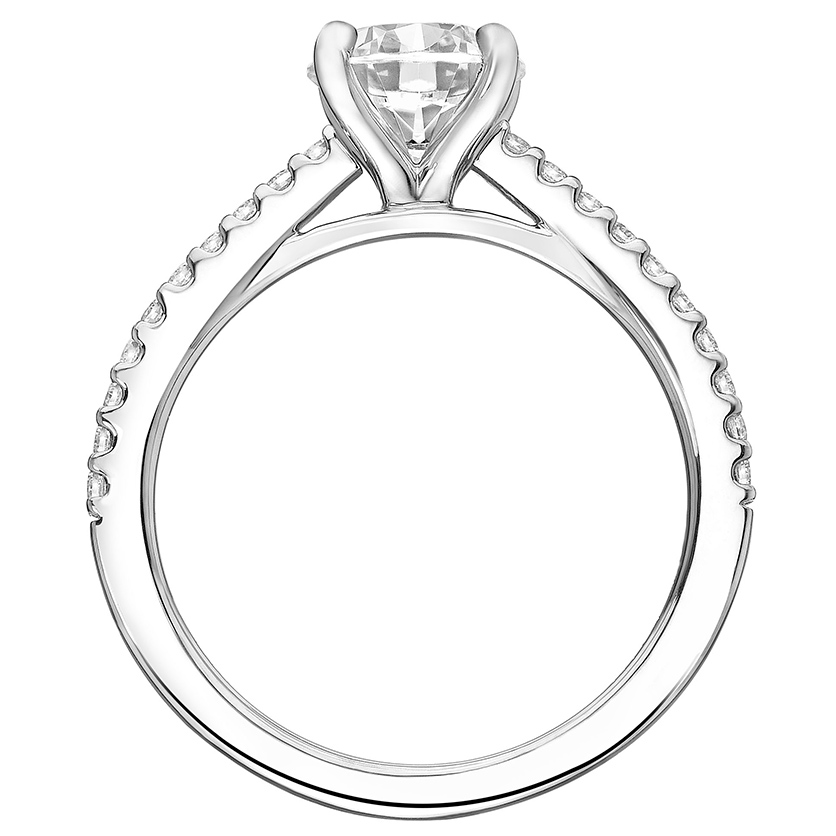 Love Earth Engagement Ring Setting with Lab Grown Diamond Half Shank in White Gold, .20 cttw