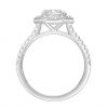 Love Earth Engagement Ring Setting with Lab Grown Diamond Hexagon Halo & Shank in White Gold, .38 ct