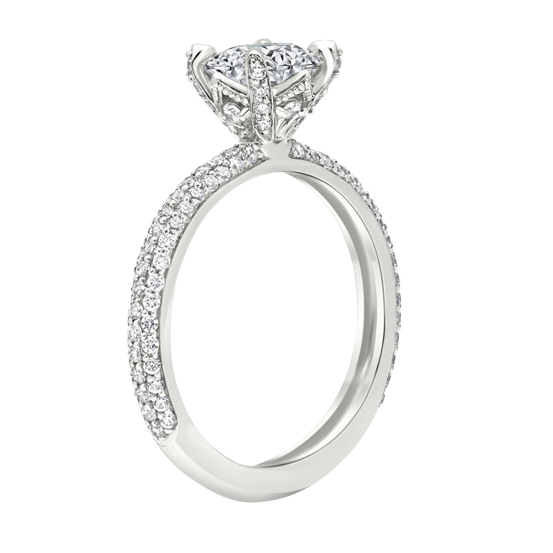 Peter Storm Diamond Pavé Accent Engagement Ring Setting in White Gold
