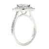 Peter Storm Diamond Double Cushion Halo Engagement Ring Setting in White Gold