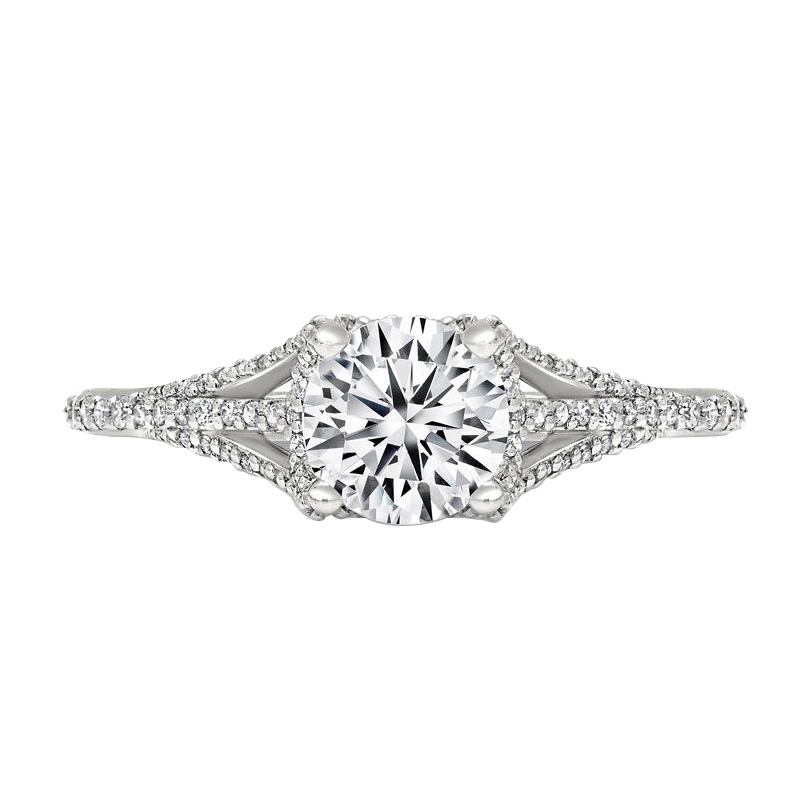 Peter Storm Diamond Triple Open Shank Engagement Ring Setting in White Gold