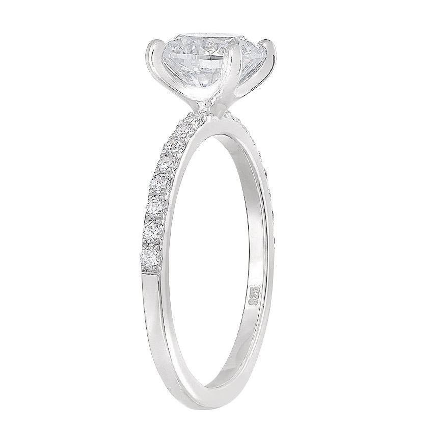 Peter Storm Diamond Side Stone Engagement Ring Setting in White Gold