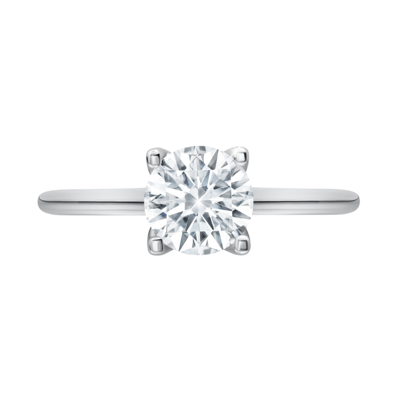Peter Storm Solitaire Engagement Ring Setting with Peekaboo Diamond V in White Gold