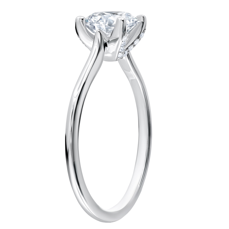 Peter Storm Solitaire Engagement Ring Setting with Peekaboo Diamond V in White Gold